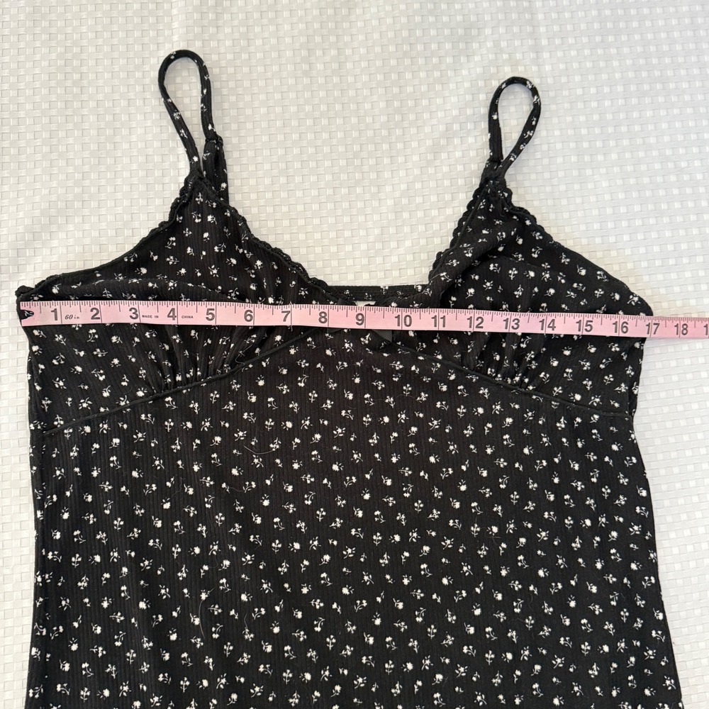 Womens Dark Floral Babydoll Dress Size L Black Coquette Fairy Grunge Y2K - Picture 4 of 6